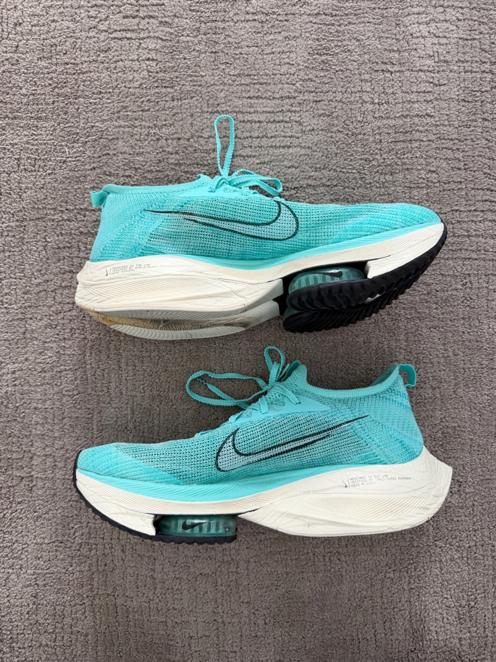 Nike Air Zoom Alphafly Next% Sneakers - Hyper Turquoise - Size 12 - Picture 2 of 5